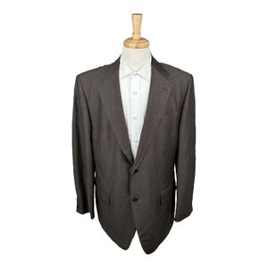 Davide Cenci Brown Wool Linen Unstructured Men's Sportcoat Size 44L